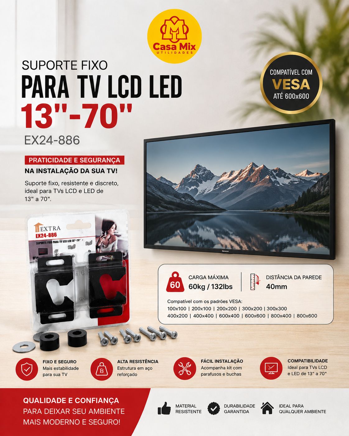 Suporte de Fixação de TV