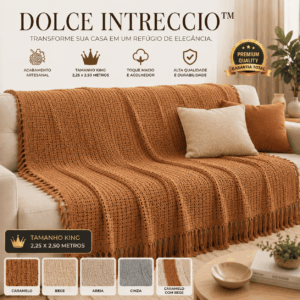 Manta Crochê Dolce Intreccio para Sofá King 2,25 x 2,50m
