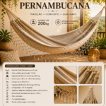 Rede Pernambucana Casal Artesanal 100% Algodão