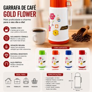 GARRAFA DE CAFÉ GOLD FLOWER