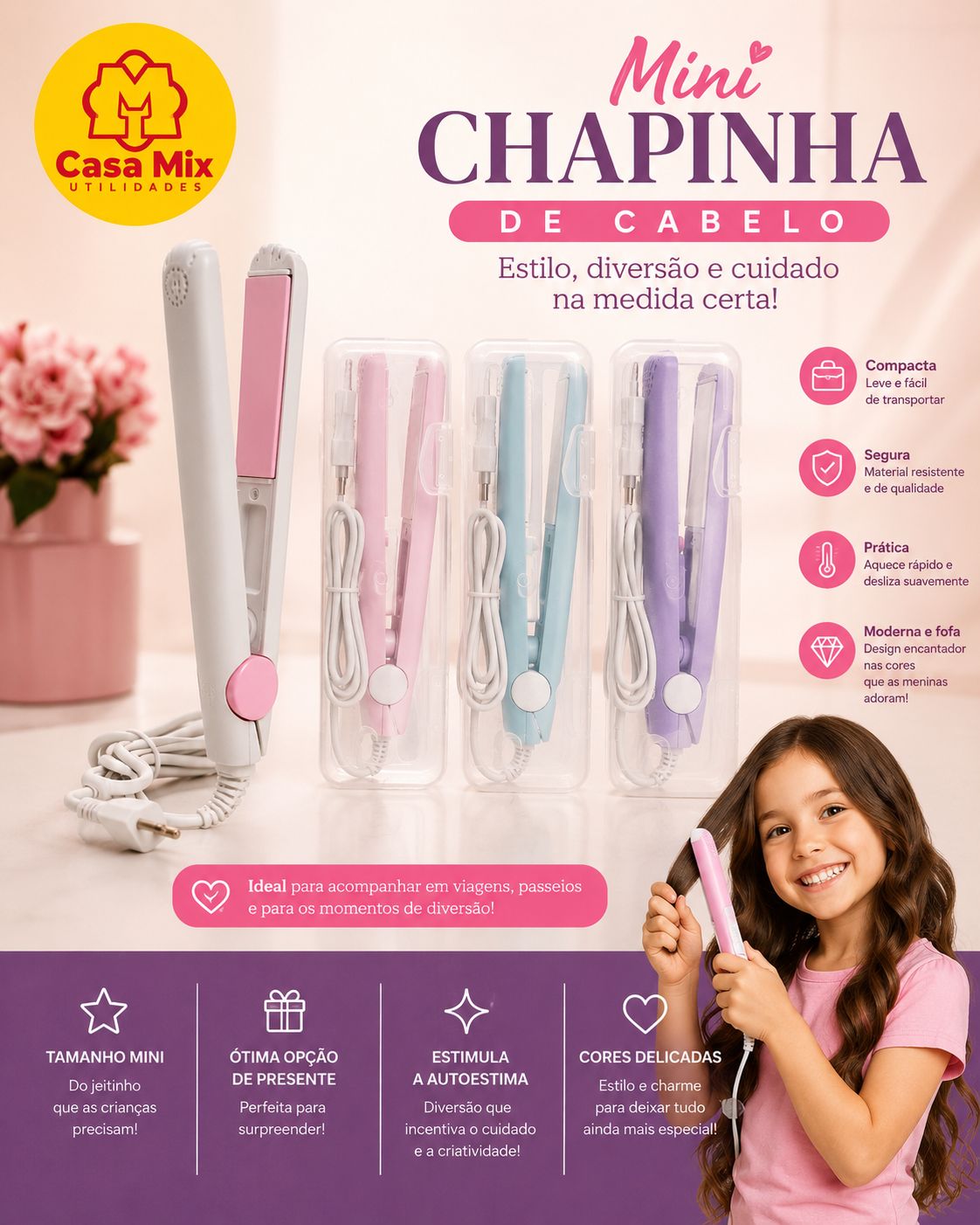 Mini Chapinha de Cabelo Infantil
