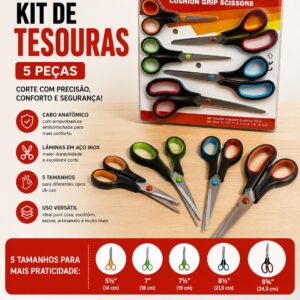 Kit de Tesouras 5 Peças