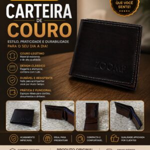 Carteira de Couro Masculina Premium