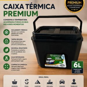 CAIXA TÉRMICA PREMIUM 6L FOR-PLAST