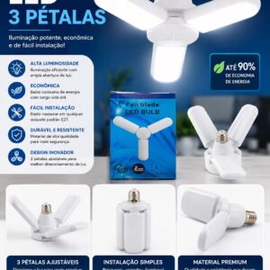 Lâmpada de LED 3 Pétalas Dobrável